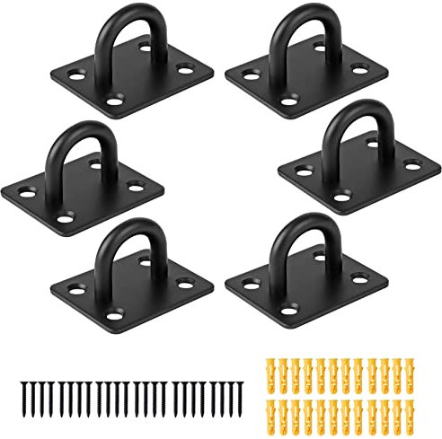 Dairzitv Paquete de 6 ganchos de techo de acero inoxidable, ganchos de anillo de montaje en pared resistentes para colgar en la pared con tornillos