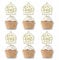 48PCS Glitter Eid Al Adha Cupcake Topper Party Decorations Islamic Muslim Party Supplies(White)