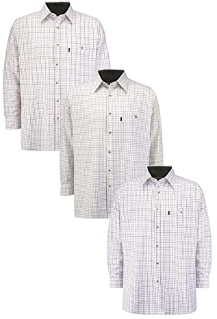 WALKER AND HAWKES - Men's 100% Cotton Brocton Country Shirt - Assorted 3 Pack - 2X-Large (46'')