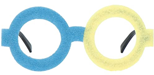 Folat 24861 Brille Colorblock Blau/Gelb Neon für Karneval-Kleidung Zubehör Damen und Herren Party Fasching Kostüm