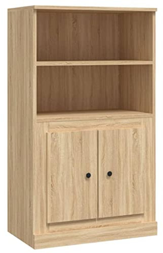 vidaXL Highboard, Sideboard mit viel Stauraum, Kommode Wohnzimmerschrank mit Türen, Schrank Anrichte Beistellschrank, Sonoma-Eiche Holzwerkstoff