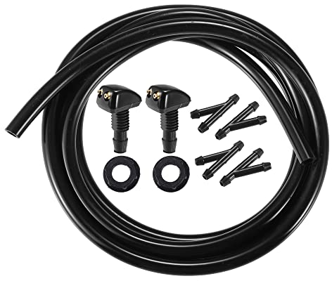 A ABSOPRO Avant Pare-brise Essuie-glace Lave-glace Buse Vaporisateur Gicleur Noir - 9 pcs