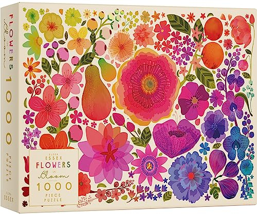 Elena Essex Puzzle 1000 Teile - Flowers in Bloom/Puzzle für Erwachsene/Puzzle 1000 / Puzzle Schwer/bunt Kunst abstrakt Regenbogen Puzzle/Puzzlegröße 68 x 49 cm