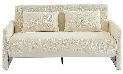 BAÏTA Sofa, rechts, ausziehbar, Jade, 3-Sitzer, aus Frottee, Beige