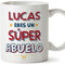 MUGFFINS Tazas Personalizadas para ABUELO - En Español - Eres Súper - 11 oz / 330 ml - Regalo personalizable original y divertido