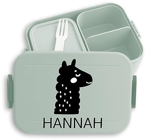 Kinder Bento Box Midi Lunchbox für Mepal Bentobox - Lama Lamas Alpaka - 900 ml - Sage Grün - brotdose lunch