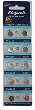 MUNDDY - 10 X Pilas de botón alcalinas AG7 LR927 395 SR927 195 bateria Blister 10 Unidades 1,5V