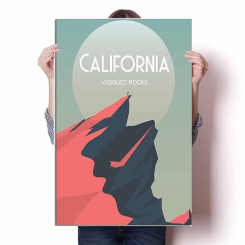 LIULAG Kunstdrucke 50x70cm Ungerahmt California Cliff Vintage Reiseplakat Wohnkultur Badezimmer Vintage Büro Haus Bar