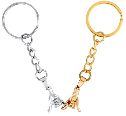 XIHIRCD Passende Schlüsselanhänger, Süß Pinky Promise Keychain Anhänger Geschenk für Paare Freund Freundin Sie und Ihn Ehefrau Ehemann Jahrestag Valentinstag Geburtstag