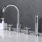 XJTNLB Mitigeur Bain Douche Robinetterie Bord de Baignoire Robinet Pivotant, Robinets de Douche et de Baignoire Chromé, 4 Trous