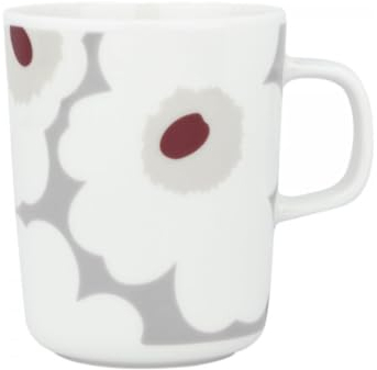 Marimekko Oiva/Unikko Mug 2,5 dl - White, lt.Grey, red, Yellow