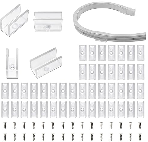 Lucienstar 50 Stück Led Neon Montage clips -Befestigungsklemmen,neon led strip halterung ,Neon Strip Light Clips Accessoires für 6x12mm, Neon -LED -Streifen -Lichtklammern for neon led strip