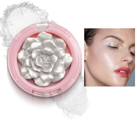 Highlighter Palette, 3D Rose Blush, Body Luminizer Highlighter Gesicht Make-up, Shimmer Body Glow Face Puder, Glänzendes langanhaltendes Highlighter Make-up
