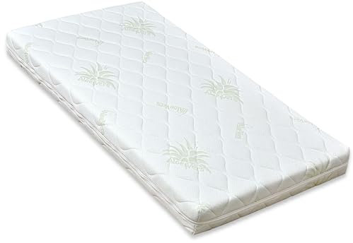 Baby Delux Baby Matratze 70x140x10 cm Aloe Vera Komfort Kindermatratze gesteppt für Babybett Kinderbett Oeko-TEX