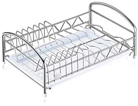 PINZHEN Escurridor de Platos Estante de Drenaje de Acero Inoxidable Resistente y Elegante Escurridor de Platos pequeño Rejilla de Secado para Platos y tazones