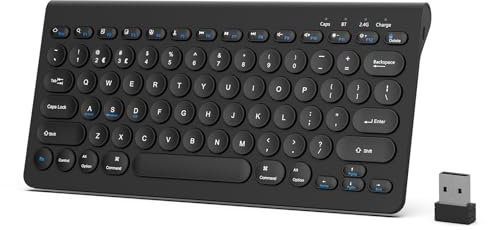 Bluetooth Keyboard, Ultra-Slim Wireless Keyboard for iPad 10th/9th, iPad Pro/Air/Mini/iPhone and Other Bluetooth Enabled Devices Including Samsung Tablet, Android, Windows (Black)