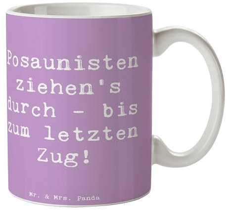 Mr. & Mrs. Panda Tasse Spruch Trombone Durchzieher - Geschenk, Musik Leidenschaft, Becher, Posaune, Kaffeetassen, Musikinstrument, Geschenkideen,
