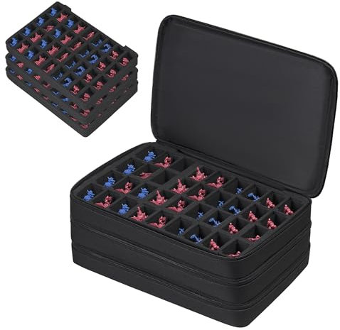 Risou Miniature Storage Carrying Figure Bag -108 Slot Figurine Minature Carrying Case Compatible with 40k, D&D and More(Bag Only) (Black)