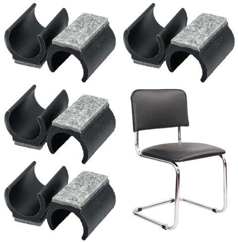 8 Stück Stuhlgleiter Freischwinger,Stuhlgleiter für Fliesen,Gleiter für Stühle Ø 22-25 mm,Filzgleiter für Freischwinger Stühle Schützen Sie Fliesenböden Holzböden und Reduzieren Sie Lärm