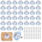 Watlikeup 40PCS Transparent Round Rubber Feet for Chopping Board, Non-Slip, Anti-Slip, Anti-Collision Pads with Stainless Steel Screws, for Furniture