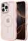 ZTOFERA for iPhone 14 Pro Max Magnetic Case, Curly Wave Frame Silicone Case Compatible with MagSafe Translucent Matte Shockproof Phone Cover, Pink