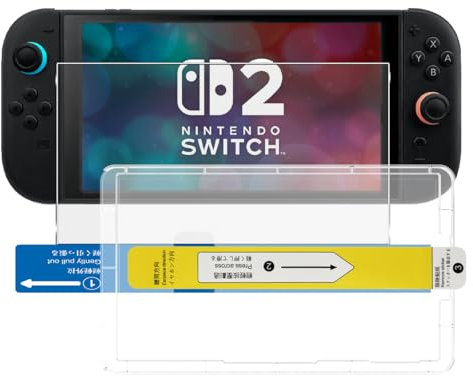 Liilaa Matt Entspiegelte Schutzfolie für Nintendo Switch 2 2025 für Panzerglas, Mattes Gehärtete Glas Schutz Folie mit Montagerahmen, Anti-Fingerabdruck, Blendfrei, Kratzfest, entspiegelung