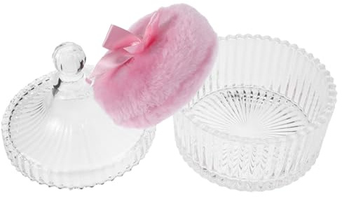 FOMIYES Houppette à Pour Corps Lavable Et Surdimensionnée Applicateur De Maquillage Avec Récipient Verre Pour Cheveux Longs Et Visage