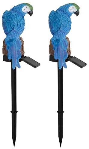 Jauhmui Solarlampen für Außen Eule LED Solarleuchte für Weg (2 Stk Blau)