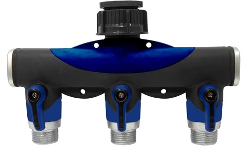 S&M 590276 - Distributore a 3 uscite con Ingresso filettato Femmina 3/4 - 1 e 3 uscite Maschio 3/4 | con Chiavi di Passo individuali | Risolve in Modo Versatile Le tue Esigenze di irrigazione