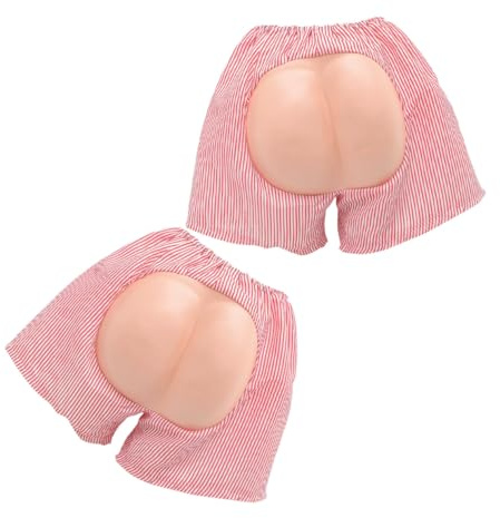 Holibanna 2 Stück Lustige Prank Shorts mit Offenem Fake-po Design Kreative Party Hochzeitsspiel-Requisite Einfach zu Tragen Auffällige Kostümhose für Karneval Junggesellenabschied