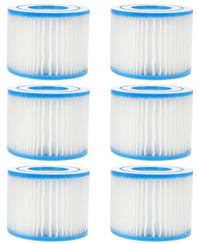 Angoily 6 Stück Poolfilter Ersatzset Typ Filterkartusche für Filterpumpen Wiederverwendbar Robust Leicht Austauschbar für Sauberes Poolwasser