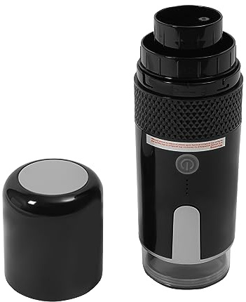 Repomanda, Tragbare Kaffeemaschine mit Akku 1200mAh, USB-C Handkaffeemaschine Kompatibel mit Kapseln und gemahlenem Kaffee, 15 Bar Druck für Camping Büro Reise Outdoor, 160ml Schwarz