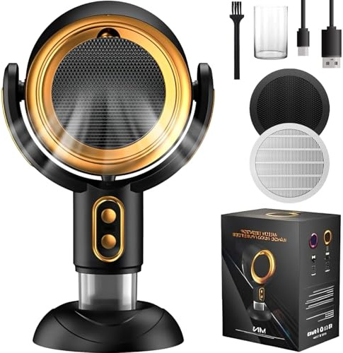 Puffhide Purifier, 2026 New Puffhide Smoke Away Purifier Fan Indoors, Portable Exhaust Fan Kitchen, 3000mah, 2 Speed Wide-Angle Purification Smoke & Odors (Gold-plug in)