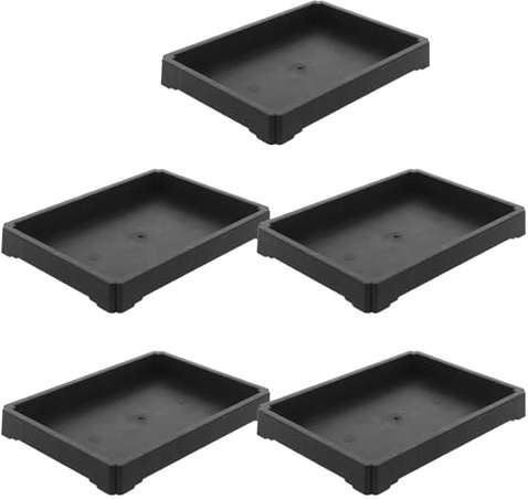 MOBUTOFU Soporte para Macetas y Bandeja de Riego Rectangular 5 Unidades 19,5 X 13,2 CM Platillos de Resina para Plantas en Jardinería y Balcones