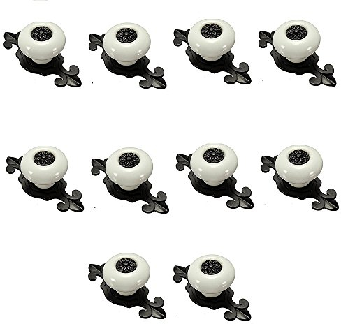 S.D. Maket Scha¶nes Leben* 10 Stück Türknäufe Schubladenknöpfe Schubladenknöpfe Türknauf Keramik (Weiß mit Schwarz)