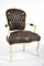 Way Home Store Sessel Barock Luis Cream und Kunstleder braun 63 x 65 x 94 cm