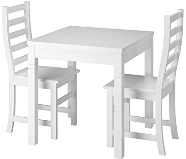 Erst-Holz Moderne Weiße Essgruppe Tisch 2 Stühle Kiefer Massivholz
