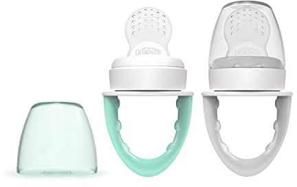 Dr. Brown's Fresh First Silikon-Futterstation, Minzgrün und Grau, 2 Stück
