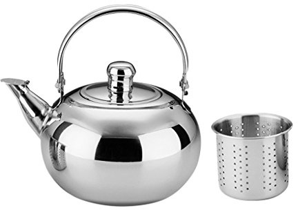 Fenteer Teekessel, 1.6L, Oval, Edelstahl, Silber, Stilvoll, Whistling Sound: Nein