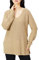 Goodthreads Jersey de Algodón Suave de Medio Punto Inglés con Cuello en Pico Pronunciado Mujer, Camel Mezcla, L