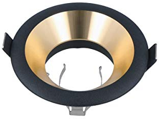 LED line® Einbaustrahler GU10 Set Einbauleuchten Rahmen Einbauspots Ø75mm Bohrloch Schwarz/Gold inkl. GU10 Fassung