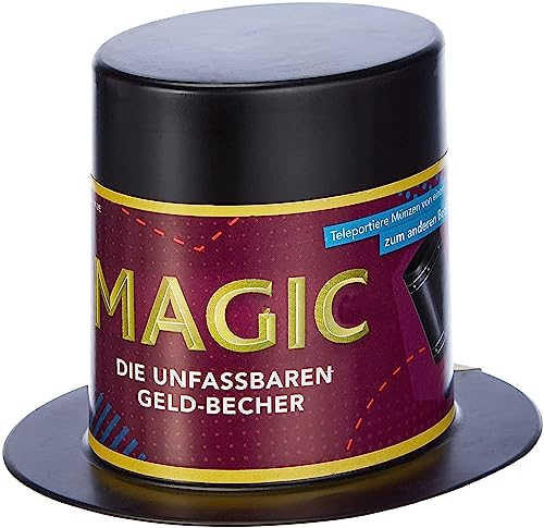 KOSMOS 601720 Magic Mini Zauberhut-Die unfassbaren Geld-Becher, Zauber-Set, kleines Geschenk und Mitbringsel für den Kindergeburtstag, Zaubern für Kinder ab 8 Jahre, 3coole Tricks mit magischen Münzen