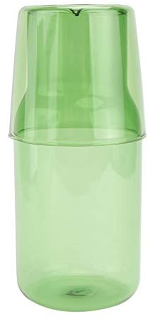 Drinking Glasses Tumblers Water Bottle Cup Set Ice Tea Beverage Cups Glassware for Water Homemade Juice Milk Carafe Beer and Bar Decor Green