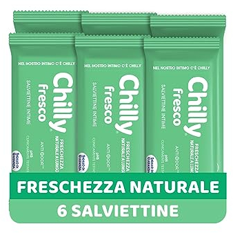 Chilly, Lingettes fraîches, lingettes hygiéniques intimes, action protectrice, 6 paquets de 12 lingettes