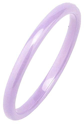 PAURO 2MM Couleur Unie Haute Poli Bague Fiançailles Promesse Alliance Homme Femme Céramique Violet Taille 60