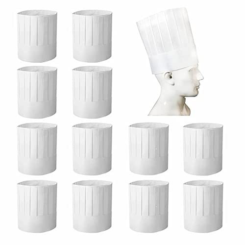 LATRAT 24 PCS Cappello da Cuoco Carta Monouso Dimensione Regolabile Cappelli da Chef Unisex, Rete Traspirante, Adatta per Riunioni di Famiglia in Cucina, Tenuta Regolabile