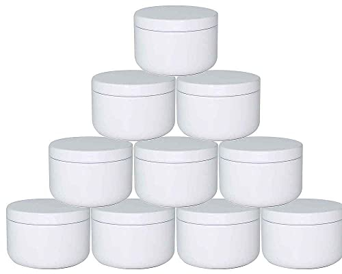 30 Stück Weiß Metall Runde Dosen Aluminium Leere Kerzendosen Vorratsbehälter für DIY Kerzen Salbe Handwerk Gewürztee Geschenk (50g)