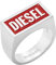 Diesel Ring Für Männer Ring, Länge: 20mm, Breite: 20.6mm, Höhe: 11.4mm Silberner Edelstahlring, DX1366040