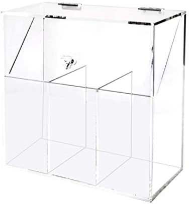 Liummrcy Acrylic Makeup Brush Organizer Clear with Lid Compartment Holder Cosmetic Storage Box lid, S