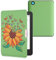 kwmobile Étui Compatible avec Kobo Aura Edition 2 Coque - Étui à Rabat magnétique Tablette eReader Similicuir - Jaune-Vert